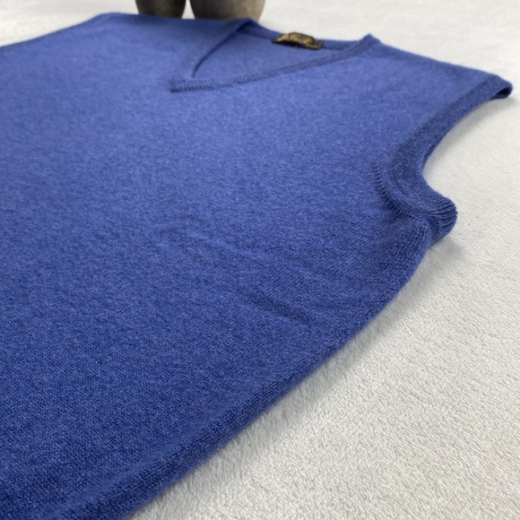 Loro Piana Cashmere Knit V Neck Pullover Sweater Vest (Light Blue) - Picture 4 of 15